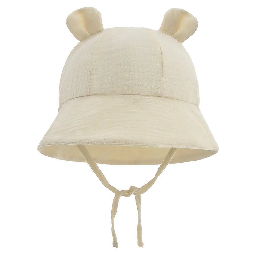 Chapeau Bob en Coton pour Bébé avec Nœud - Protection Solaire