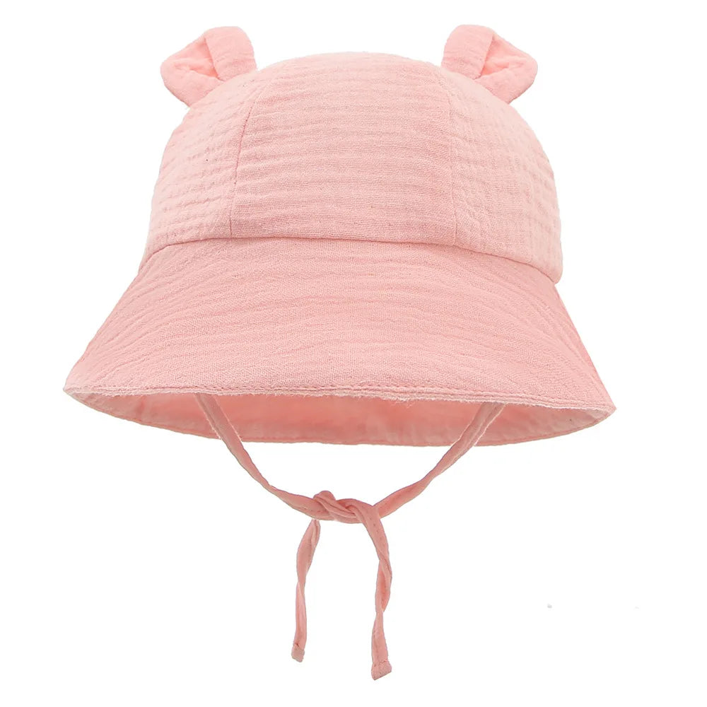 Chapeau Bob en Coton pour Bébé avec Nœud - Protection Solaire