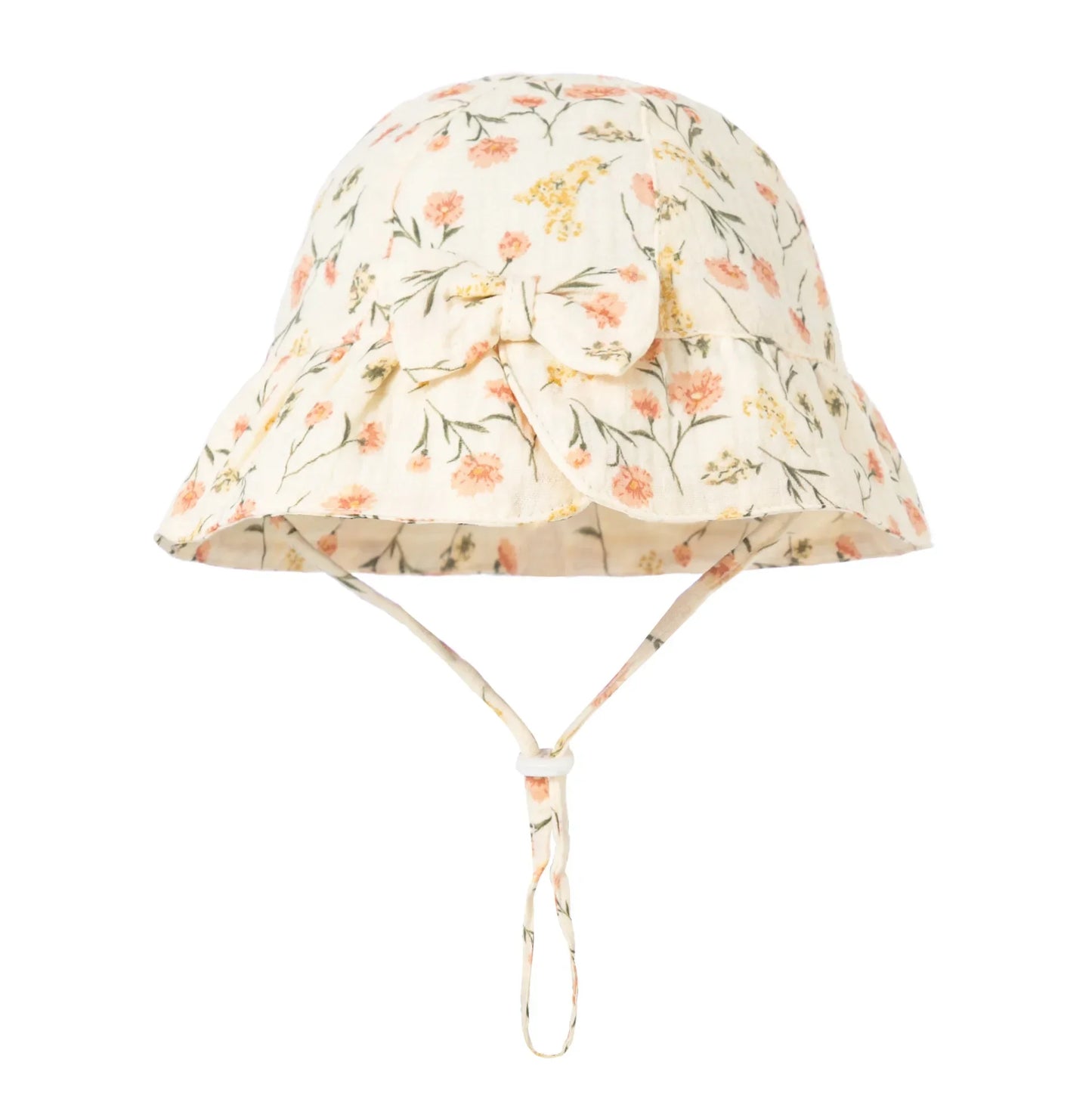 Chapeau Bob en Coton pour Bébé avec Nœud - Protection Solaire