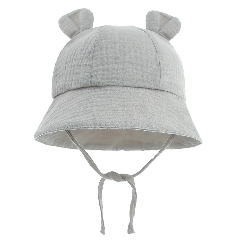 Chapeau Bob en Coton pour Bébé avec Nœud - Protection Solaire
