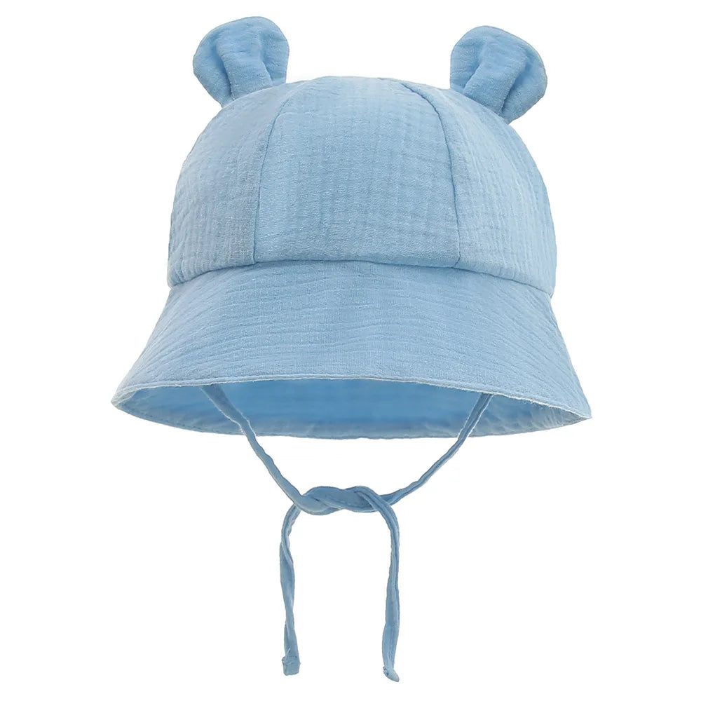 Chapeau Bob en Coton pour Bébé avec Nœud - Protection Solaire