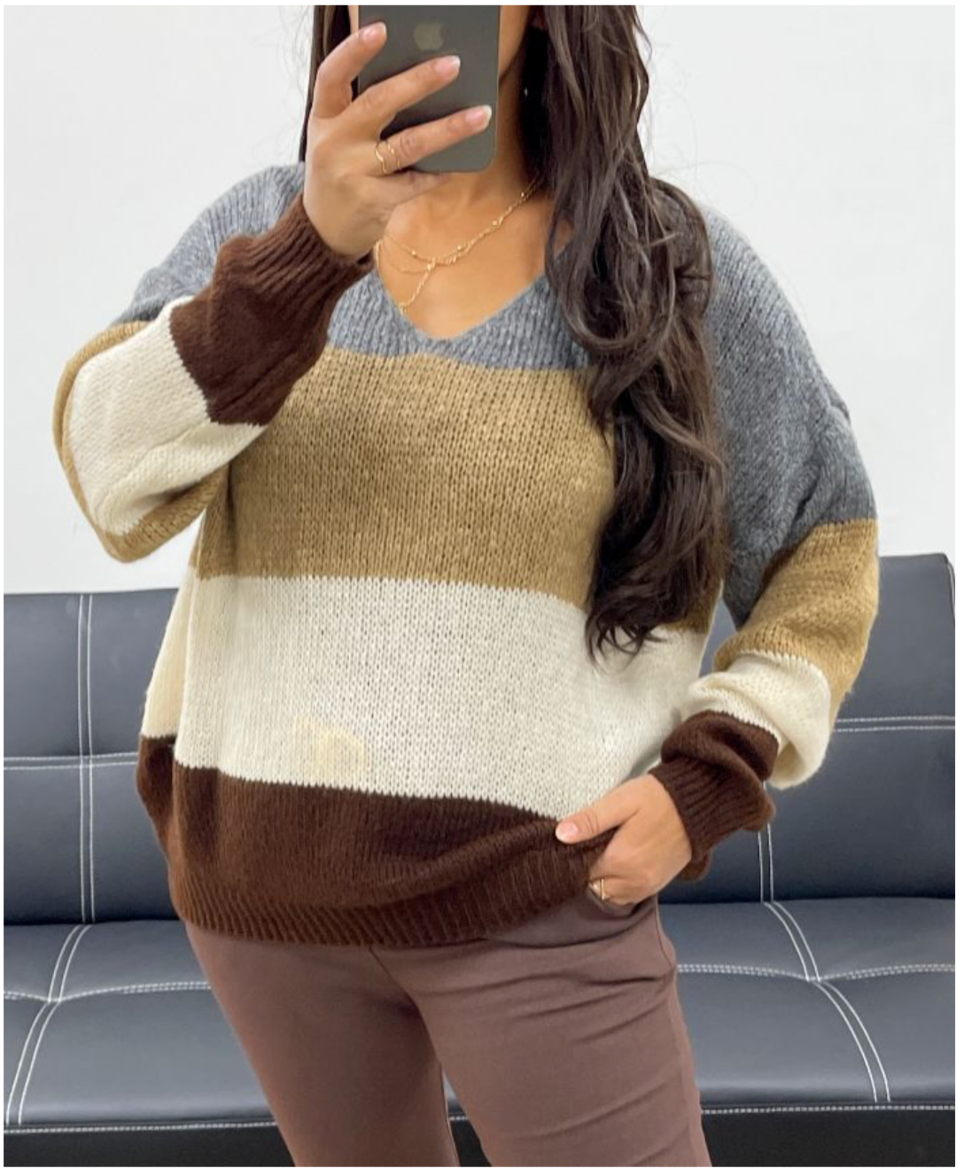 Pull-over Doux Multicolore