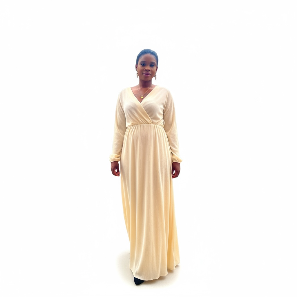 Maxi robe longue tissus plissé Brillant