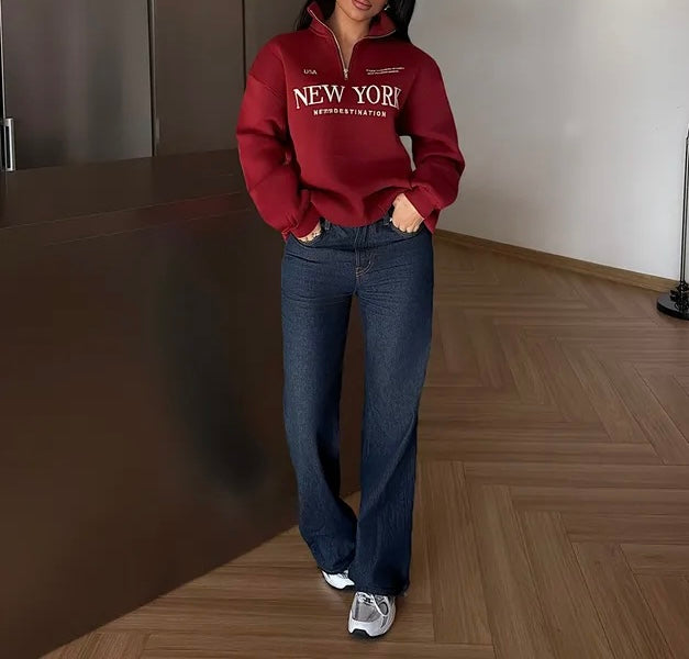 Sweat oversize bleu “New York”