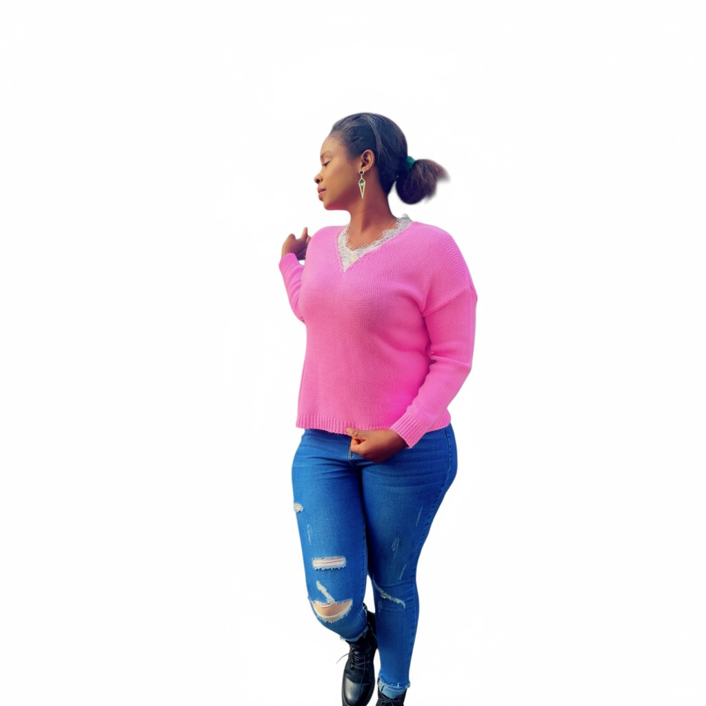 Pull-over col dentelle