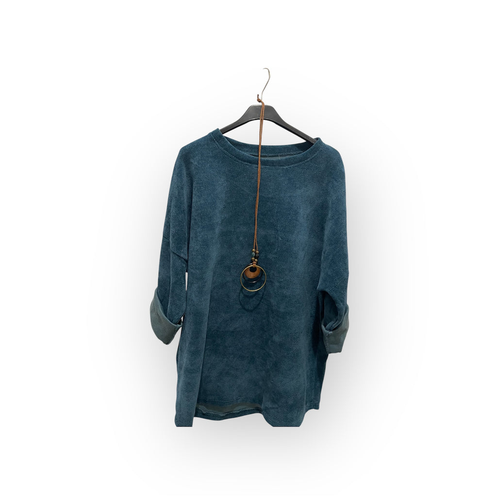 Pull Ample velours + collier offert