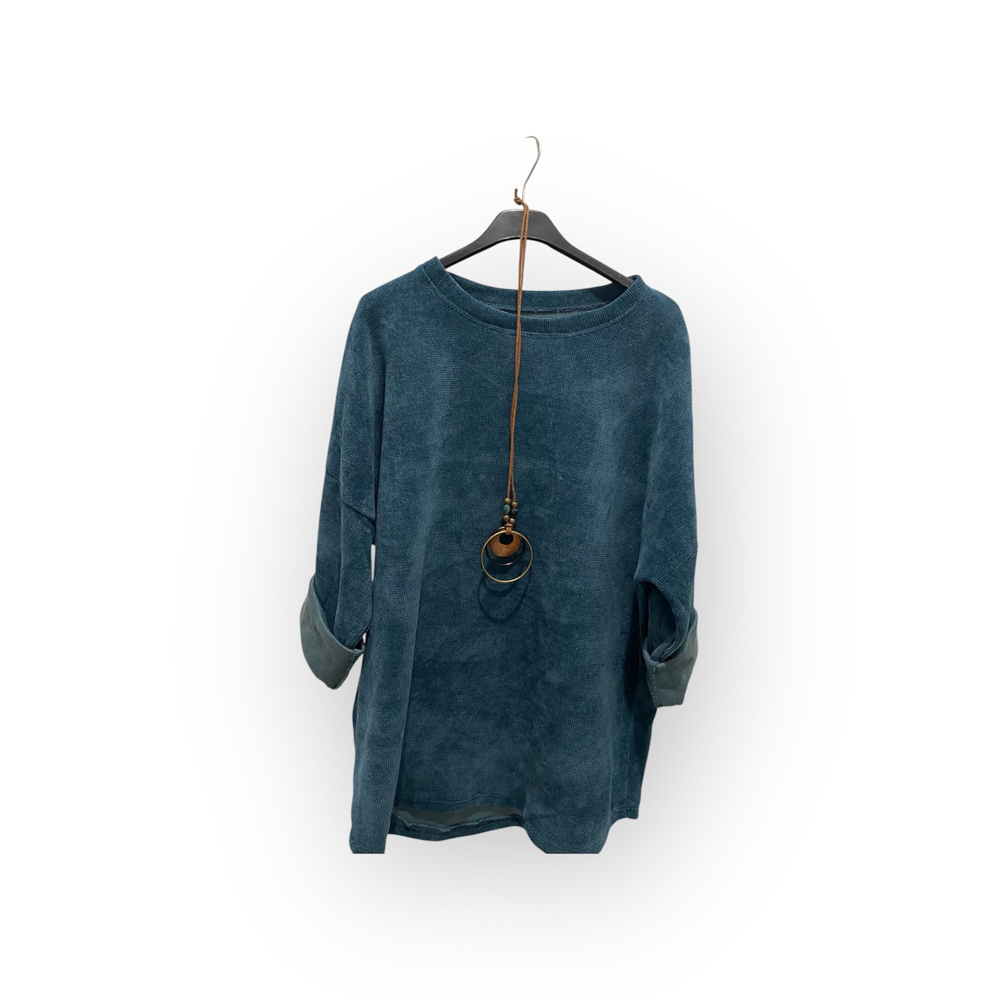 Pull Ample velours + collier offert