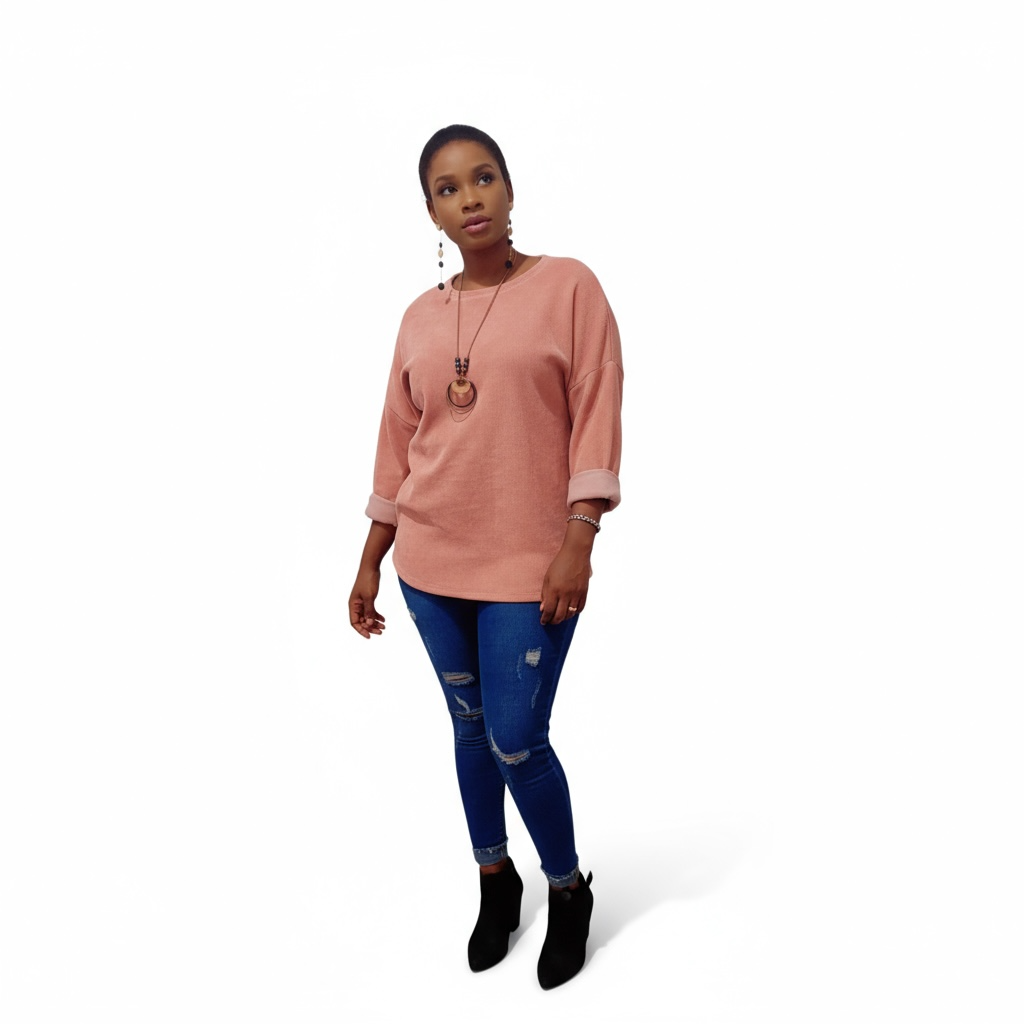Pull Ample velours + collier offert