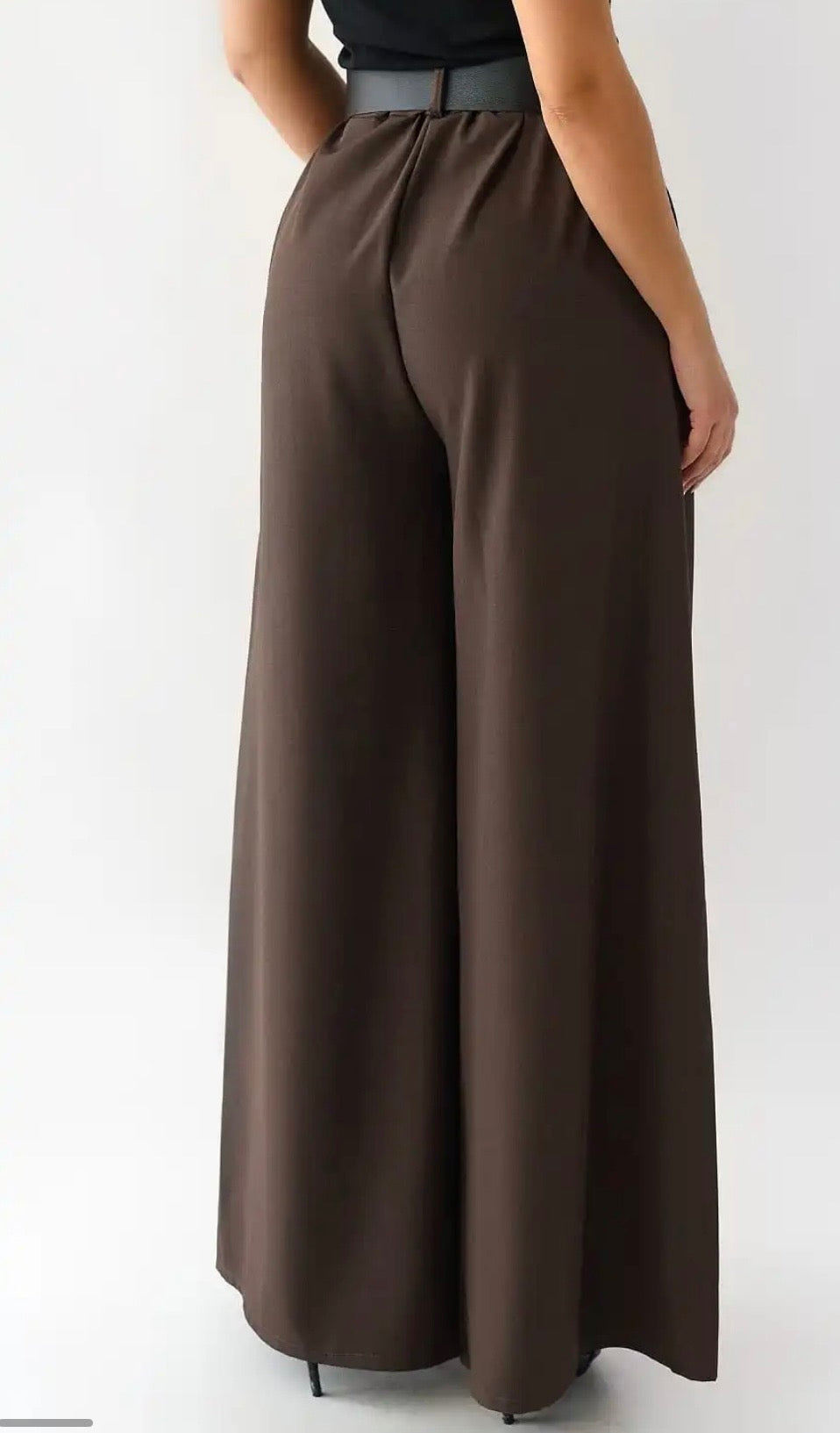 Pantalon Palazzo Fluide Taille Haute AVEC CEINTURE (plusieurs coloris)
