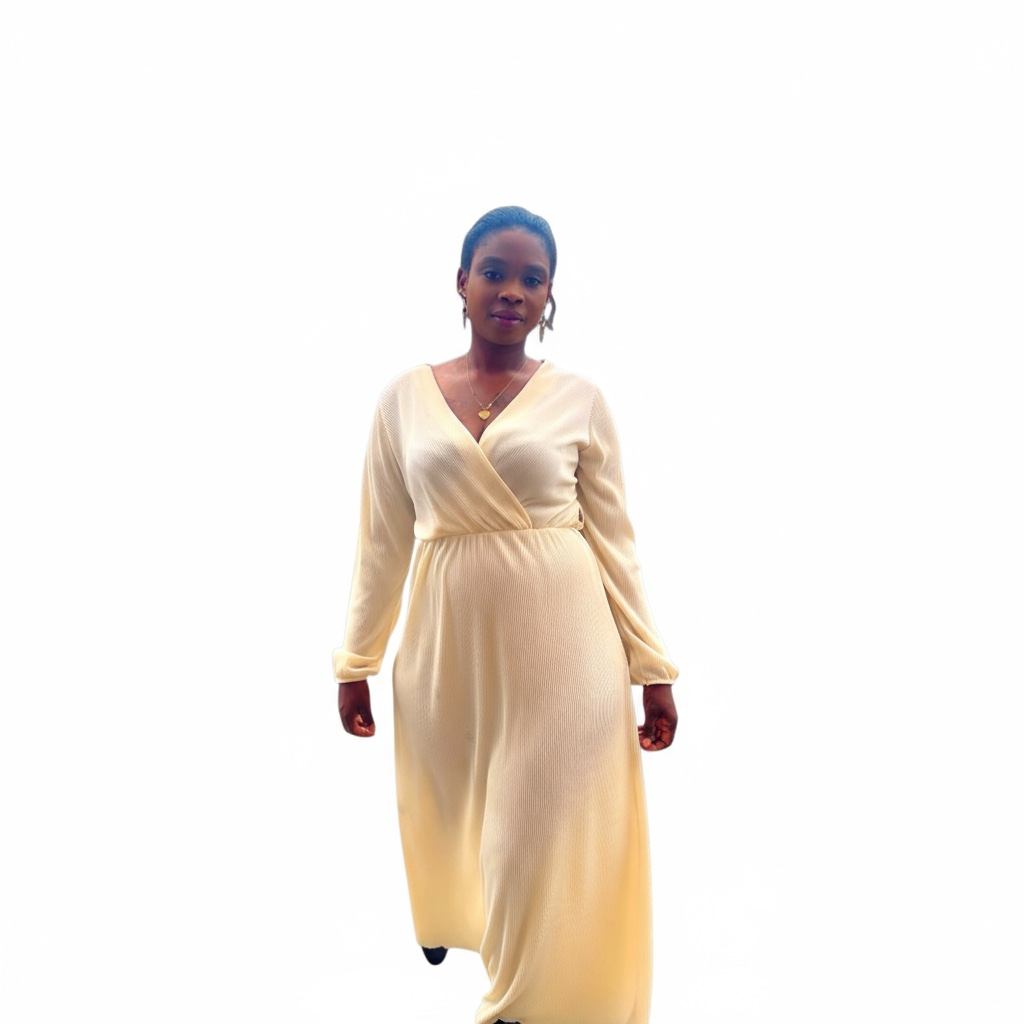 Maxi robe longue tissus plissé Brillant