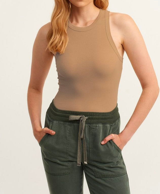 Maillot De Corps Tricoté À Col Licou Côtelé