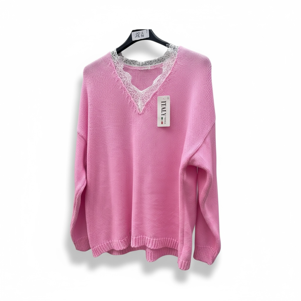 Pull-over col dentelle