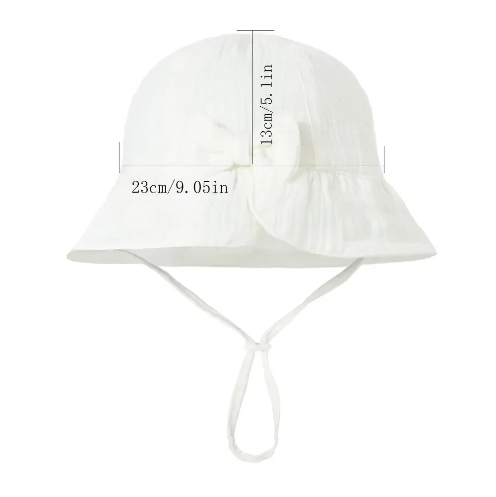 Chapeau Bob en Coton pour Bébé avec Nœud - Protection Solaire