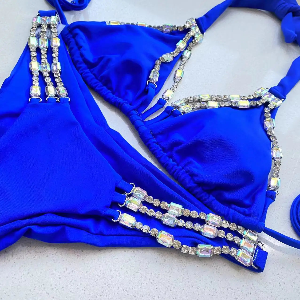 Bikini Set Femmes Bleu Royal 2 Pièce Maillot de bain .