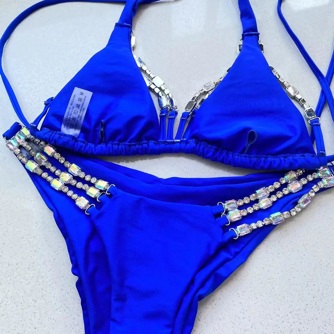 Bikini Set Femmes Bleu Royal 2 Pièce Maillot de bain .