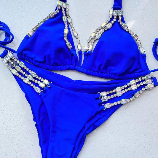 Bikini Set Femmes Bleu Royal 2 Pièce Maillot de bain .