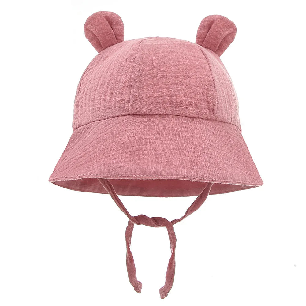 Chapeau Bob en Coton pour Bébé avec Nœud - Protection Solaire