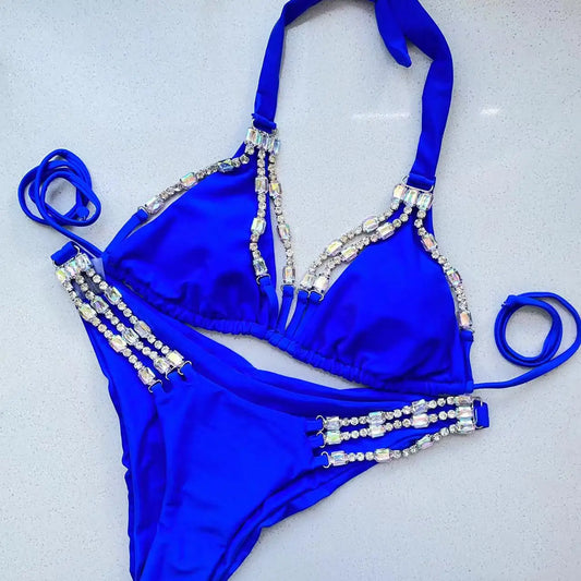 Bikini Set Femmes Bleu Royal 2 Pièce Maillot de bain .