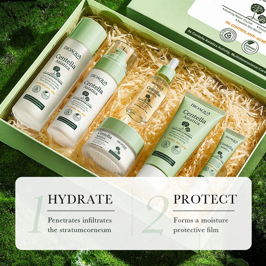 BIOAOUA Centella Asiatica - Set de Soins Apaisants et Réparateurs pour le Visage